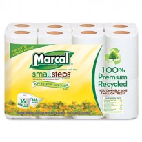 100% PREMIUM RECYCLED 2-PLY TOILET TISSUE, 16 ROLLS PER PACK