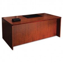 MIRA SERIES WOOD VENEER STRAIGHT FRONT DESK, 72W X 36D X 29 1/2H, MEDIUM CHERRY