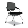 VALORE SERIES MID-BACK NESTING CHAIR, MESH/FABRIC, BLACK, 2/CARTON