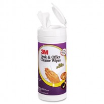 DESK & OFFICE CLEANER WIPES, CLOTH, 7 X 8, 25/CANISTER