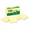 RECYCLED NOTES, 3 X 3, CANARY YELLOW, 12 100-SHEET PADS/PACK