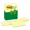 RECYCLED NOTES, 3 X 5, CANARY YELLOW, 12 100-SHEET PADS/PACK