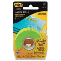 REMOVABLE LABEL ROLL, 1 X 700, GREEN