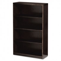 MIRA SERIES WOOD VENEER 4-SHELF BOOKCASE, 34 3/4W X 12D X 68H, ESPRESSO