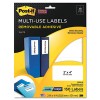 REMOVABLE ID LABELS, 2W X 4H, WHITE, 150 LABELS/PACK