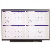 PRESTIGE TOTAL ERASE MONTHLY CALENDAR, 36 X 24, GRAY FRAME