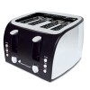4-SLICE MULTI-FUNCTION TOASTER WITH ADJUSTABLE SLOT WIDTH, BLACK/STAINLESS STEEL