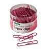 PAPER CLIPS, PVC-FREE PLASTIC COATED WIRE, JUMBO, PINK, 80/PACK