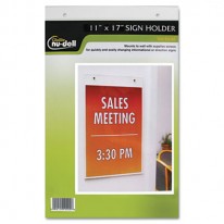 CLEAR PLASTIC SIGN HOLDER, WALL MOUNT, 11 X 17