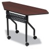 OFFICEWORKS MOBILE TRAINING TABLE, TRAPEZOID, 48W X 18D X 29H, MAHOGANY