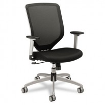 BODA SERIES HIGH-BACK WORK CHAIR, PADDED MESH SEAT, MESH BACK, BLACK