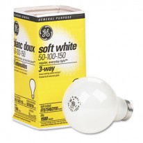 THREE-WAY SOFT WHITE INCANDESCENT GLOBE BULB, 50/100/150 WATTS