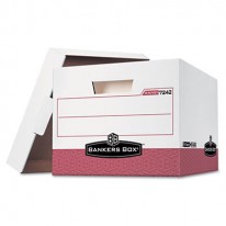 R-KIVE MAX STORAGE BOX, LETTER/LEGAL, LOCKING LID, WHITE/RED 12/CARTON