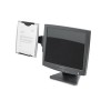 OFFICE SUITES MONITOR MOUNT COPYHOLDER, PLASTIC, HOLDS 150 SHEETS, BLACK/SILVER