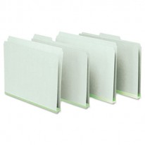 PRESSBOARD EXPANDING FILE FOLDERS, 1/3 CUT TOP TAB, LETTER, GREEN, 25/BOX