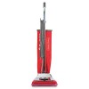 HEAVY-DUTY COMMERCIAL UPRIGHT VACUUM, 17.5 LBS, CHROME/RED