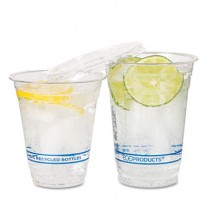 BLUESTRIPE RECYCLED CONTENT CLEAR PLASTIC COLD DRINK CUPS, 9 OZ, CLEAR, 1000/CTN