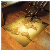 WORLD MAP 48X36 RECTANGLE CHAIR MAT, MULTI-TASK SERIES FOR HARDFLOOR