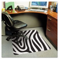 ZEBRA PRINT 36X48 RECTANGLE CHAIR MAT, DESIGN SERIES FOR CARPET UP TO 3/4