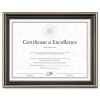 GOLD-TRIMMED DOCUMENT FRAME W/CERTIFICATE, WOOD, 8-1/2 X 11, BLACK