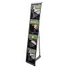 MESH FLOOR STAND, 4 COMPARTMENTS, 10W X 14-1/2D X 54H, BLACK