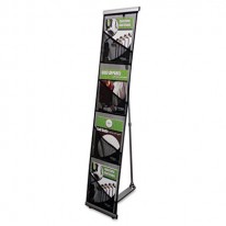MESH FLOOR STAND, 4 COMPARTMENTS, 10W X 14-1/2D X 54H, BLACK