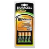 NIMH AA OR AAA BATTERY CHARGER, INCLUDES 4 PRE-CHARGED RECHARGEABLE AA BATTERIES