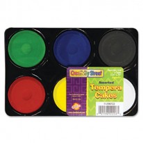 TEMPERA CAKES, 6 ASSORTED COLORS, 6/PACK