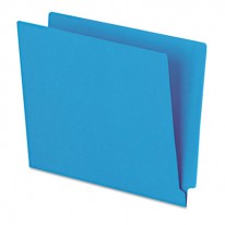 REINFORCED END TAB FOLDERS, TWO PLY TAB, LETTER, BLUE,  100/BOX