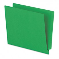 REINFORCED END TAB FOLDERS, TWO PLY TAB, LETTER, GREEN,  100/BOX