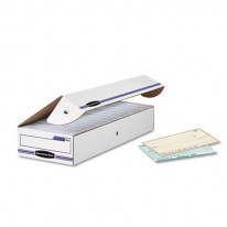 STOR/FILE STORAGE BOX, CHECK, FLIP-TOP LID, WHITE/BLUE, 12/CARTON