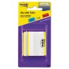 DURABLE FILE TABS, 2 X 1 1/2, STRIPED, YELLOW, 50/PACK