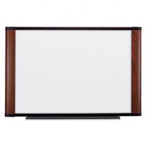 MELAMINE DRY ERASE BOARD, 48 X 36, MAHOGANY FRAME