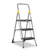 COMMERCIAL 3-STEP FOLDING STEP STOOL, 300LB DUTY, 20-1/2WX32-5/8DX52-1/8H, GRAY