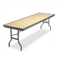 INDESTRUCTABLE RESIN RECTANGULAR FOLDING TABLE, 96W X 30D X29H, OAK