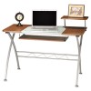 EASTWINDS VISION COMPUTER DESK, 47 1/4W X 27D X 34H, MED CHERRY WITH WHITE GLASS