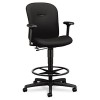 MIRUS SERIES SWIVEL TASK STOOL, BLACK FABRIC UPHOLSTERY