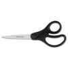 RECYCLED SCISSORS, 8 IN. LENGTH, STRAIGHT, POINTED, BLACK