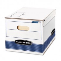 STOR/FILE STORAGE BOX, LETTER/LGL, 12W X 15D X 10H, WHITE/BLUE, 12/CARTON