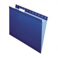 REINFORCED HANGING FILE FOLDERS, LETTER, NAVY, 25/BOX