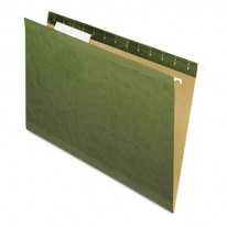 REINFORCED HANGING FILE FOLDERS, 1/3 TAB, KRAFT, LEGAL, STANDARD GREEN, 25/BOX