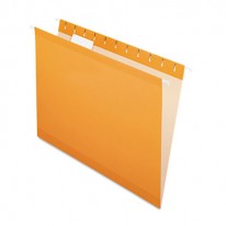 REINFORCED HANGING FILE FOLDERS, LETTER, ORANGE, 25/BOX