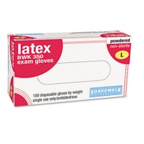DISPOSABLE POWDERED LATEX EXAM GLOVES, LARGE, NATURAL, 100/BOX