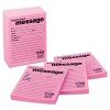 SUPER STICKY MESSAGE PAD, 3-7/8 X 4-7/8, LINED, PINK, 12 50-SHEETS PADS/PACK