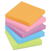 SUPER STICKY NOTES, 3 X 3, ASSTD ELECTRIC GLOW, 5 90-SHEET PADS/PACK