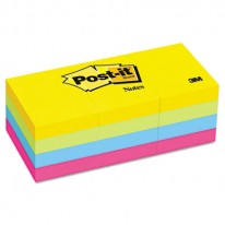 ULTRA COLOR SELF-STICK NOTES, 1-1/2 X 2, FOUR COLORS, 12 100-SHEET PADS/PACK