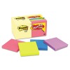 NOTE BONUS PACK PADS, 3 X 3, CANARY YELLOW/AST.,100-SHEET 18/PACK