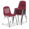 GRADUATE SERIES COMMERCIAL STACK CHAIRS, BURGUNDY/DELUXE CHROME, 5/CARTON