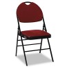 XL SERIES FABRIC PADDED FOLDING CHAIR, BURGUNDY MICROSUEDE/BLACK FRAME, 4/CARTON