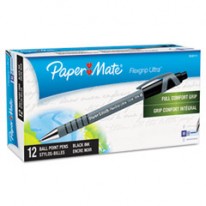 FLEXGRIP ULTRA RECYCLED BALLPOINT STICK PEN, BLACK INK, MEDIUM, DOZEN
